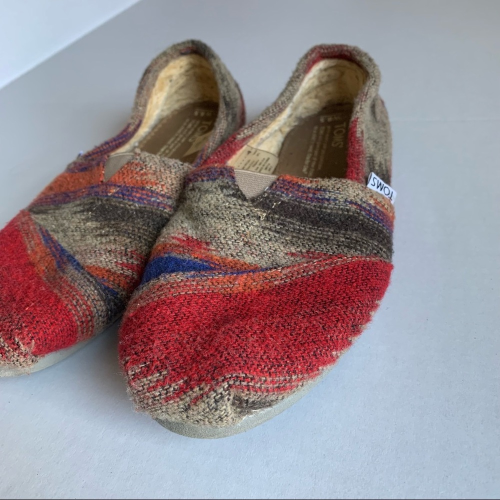 Toms Shoes | Womens Fur-Lined Aztec Print Wool Toms  | Color: Gray | Size: 8.5